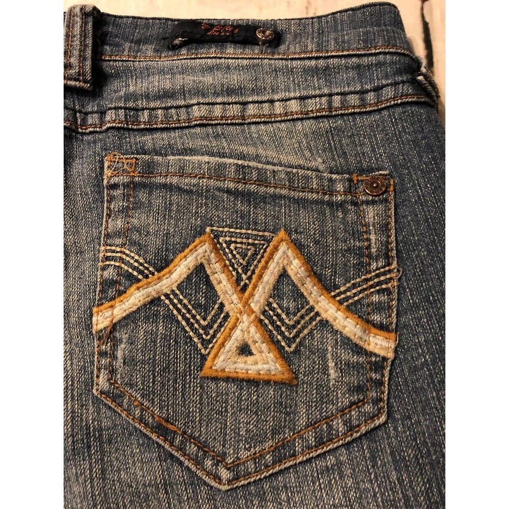 V Blue Women’s Jeans Boot Cut Distressed Stretch Junior Size 5/6 X 32